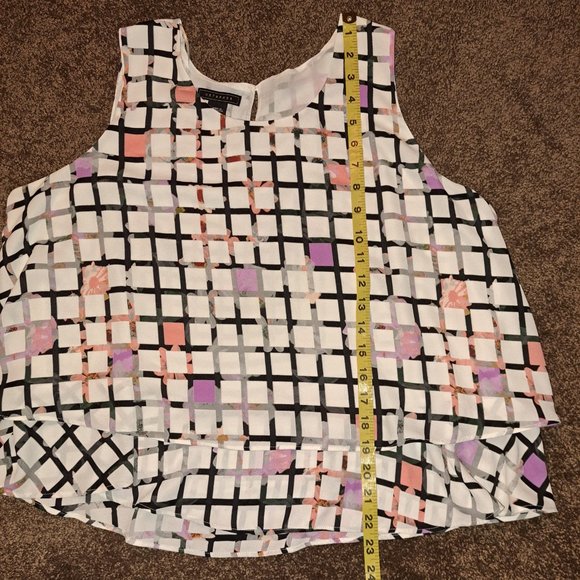 Metaphor Women's Sleeveless Top  White Multicolor Size L - Picture 6 of 8